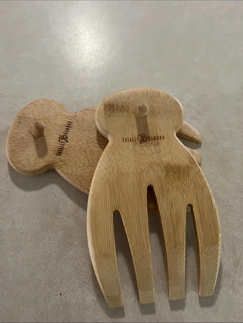 Totally Bamboo Salad Hands Claws Bamboo Serving Utensils Set